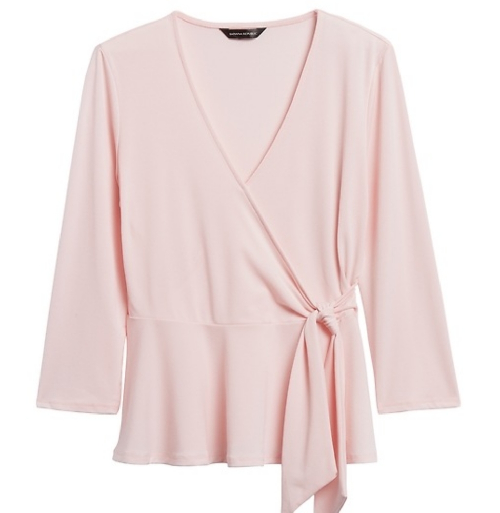 NWOT Banana Republic Faux Wrap Peplum Top